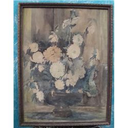 1932 Original Watercolor Still Life-Slowman