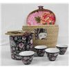 Image 1 : Chinese Wicker Basket Tea Set