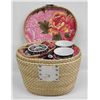 Image 2 : Chinese Wicker Basket Tea Set