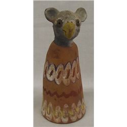 Vintage Mexican Pottery Owl Figure Bell