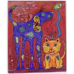 Acrylic Painting ''Happy Friends'' - Kills Thunder