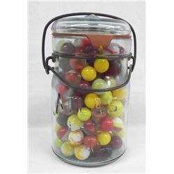 Vintage Atlas Glass Jar With Marbles