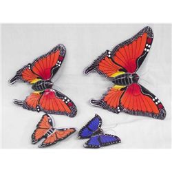 Indonesian Wooden Painted Decorative Butterflies