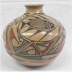 Mata Ortiz Polychrome Fish Jar