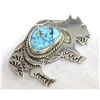 Image 2 : Navajo Sterling Turquoise Buffalo Pin - Cleveland