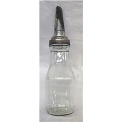 Antique 1920s-40s 1Quart Glass Motor Oil Dispenser