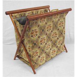 Antique Cloth Sewing Yarn Bag Bakelite Handle