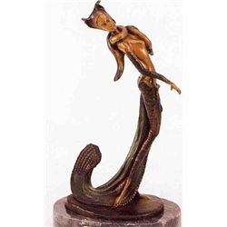 "Mink Woman" Bronze Sculpture - Chiparus