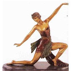 "Kneeling Deco Dancer" Bronze Sculpture - Chiparus