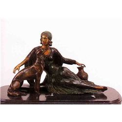 "Nouveau Candeladurm" Bronze Sculpture - Chiparus