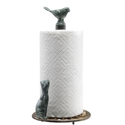 Cat & Bird Paper Towel Holder