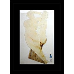 Rodin Erotic Sketch Lithograph