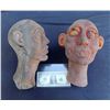 Image 1 : 2 VINTAGE COMICAL OAF TROLL MAN FACE PUPPET HEAD CASTING PROPS