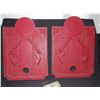 Image 1 : 2 VINTAGE STAR SHOOTING GALLERIES RED HARD RUBBER GUN MATS COUNTRY & WESTERN