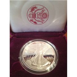 1990 PROOF SILVER EAGLE IN CASE