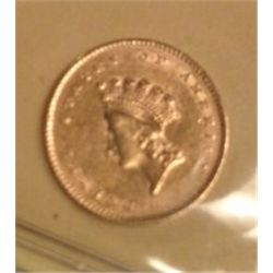 1854 $1 TYPE 2 SMALL HEAD GOLD INDIAN HEAD XF