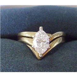 1 1/4 CARAT SOLITAIRE MARQUIS DIAMOND LADIES RING, SI-1, G COLOR