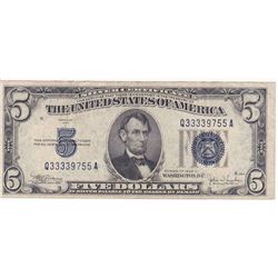 1934C $5 Silver Certificate, F-VF