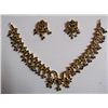 Image 1 : 204.80 CTW GOLD PLATED SAPPHIRE NECKLACE AND EARRING SE