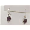Image 1 : 13.27 CTW STAR RUBY EARINGS .925 STERLING SILVER