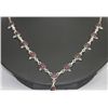 Image 1 : 87.05 CTW RUBY NECKLACE .925 STERLING SILVER