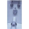 Image 1 : 44.00 CTW MICRO PAVE CZ EARRING, RING,PENDANT SET .925