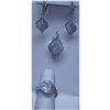 Image 1 : 53.90 CTW MICRO PAVE CZ EARRING, RING,PENDANT SET .925