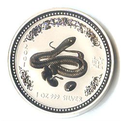 Australian Lunar Silver 1 oz Silver 2001 Snake