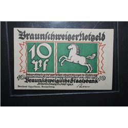 1921 German 10 Pfennig Foreign Bank Note; EST. $5-10