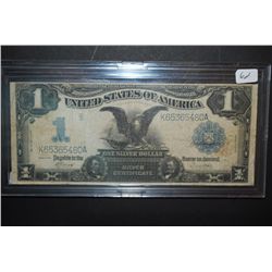 1899 US Silver Certificate $1 In Display Case; Blue Seal; Large Flying Eagle Bill; EST. $100-125