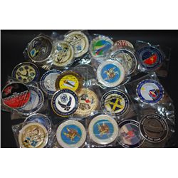 Military Challenge Coins; Various Dates, Bases, People, Etc.; Lot of 25; EST. $40-85