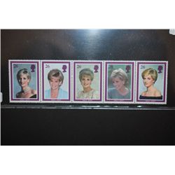 Great Britain/England Princess Diana Postal Stamps; Lot of 5; EST. $10-20
