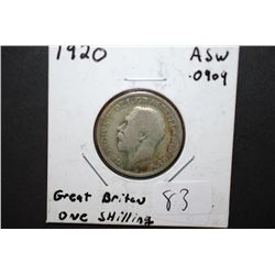 1920 Great Britain 1 Shilling Foreign Coin; .0909 ASW; EST. $5-10