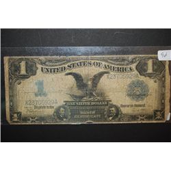 1899 US Silver Certificate $1; Blue Seal; Large Flying Eagle Bill; EST. $60-75