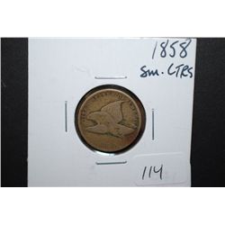 1858 US Flying Eagle One Cent; Small Letters; EST. $25-35