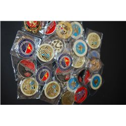 Military Challenge Coins; Various Dates, Bases, People, Etc.; Lot of 25; EST. $50-100