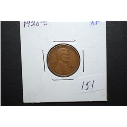 1926-S US Lincoln Wheat Back Penny; XF; EST. $15-20