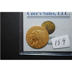 1910 US Indian Chief $5 Gold Coin; EST. $550-600