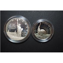 1986-S US Liberty Commemorative Two-Coin Proof Set With Silver Ellis Island $1 & Nation Of Immigrant