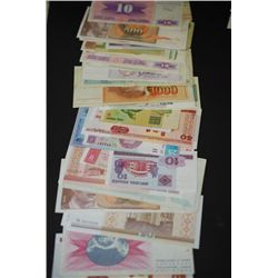 Foreign Bank Notes; Various Dates, Conditions & Denominations; Lot of 50; EST. $50-75
