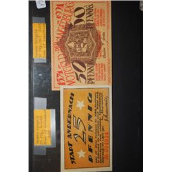 1920 German Notgeld 25 Pfennig Foreign Bank Note Town Of Andernach & 1921 German Notgeld 50 Pfennig 