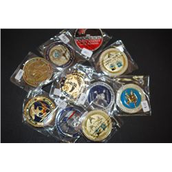 Military Challenge Coins; Various Dates, Bases, People, Etc.; Lot of 10; EST. $20-40