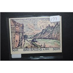 1921 German 50 Pfennig Foreign Bank Note; EST. $5-10