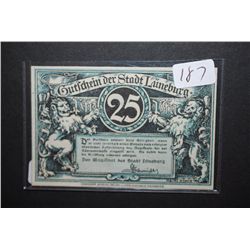 German 25 Pfennig Foreign Bank Note; EST. $5-10