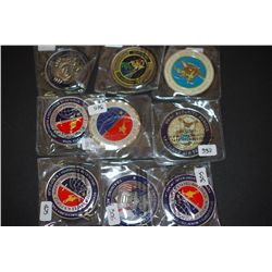 Military Challenge Coins; Various Dates, Bases, People, Etc.; Lot of 10; EST. $15-20