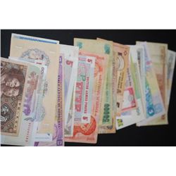 Foreign Bank Notes; Various Dates, Conditions & Denominations; Lot of 25; EST. $30-60