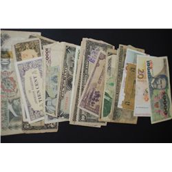 Foreign Bank Notes; Various Dates, Conditions & Denominations; Lot of 25; EST. $40-80