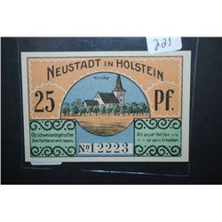 1921 German 25 Pfennig Foreign Bank Note; EST. $5-10