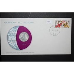 1978 Austria 10 Schilling Foreign Coin With COA Included; Coins Of All Nations With Postal Stamp Pos