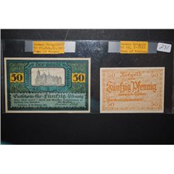 1921 German Notgeld 50 Pfennig Foreign Bank Note Town Of Torgau & German Notgeld 50 Pfennig Foreign 
